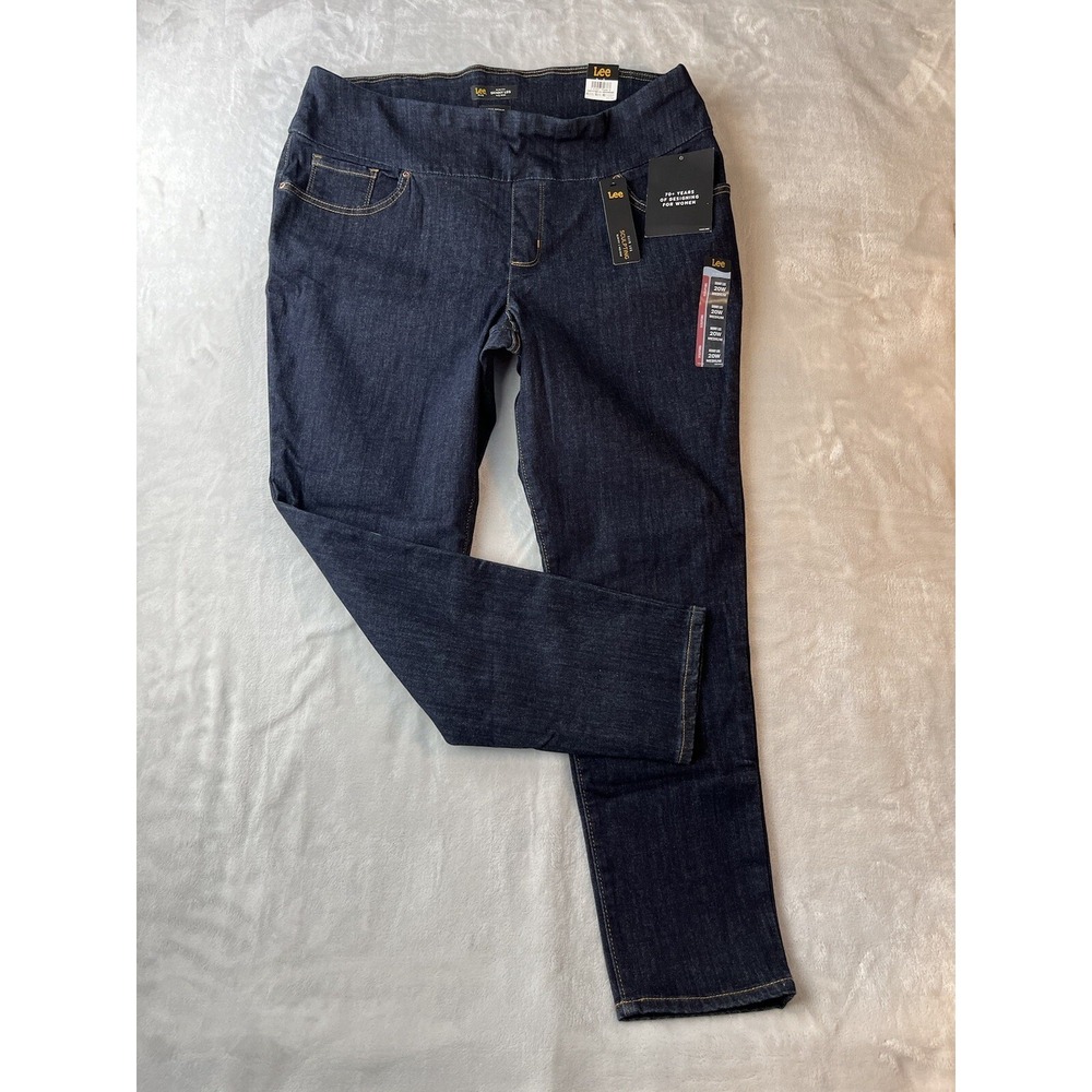 LEE Women's Slim Fit Skinny Leg Mid Rise Sculpting Slumber Black Jeans Size 20 W